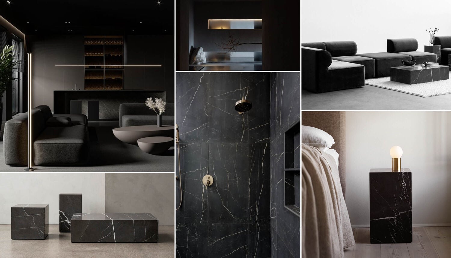 Midnight Sky mood board with ordinary objects in household