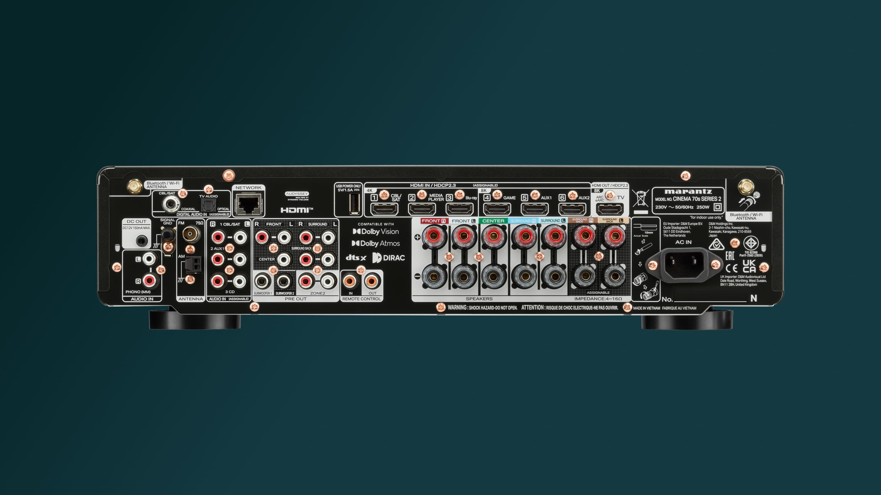 CINEMA 70s SERIES 2 - 7.2-Channel Slimline AV Receiver with Dolby