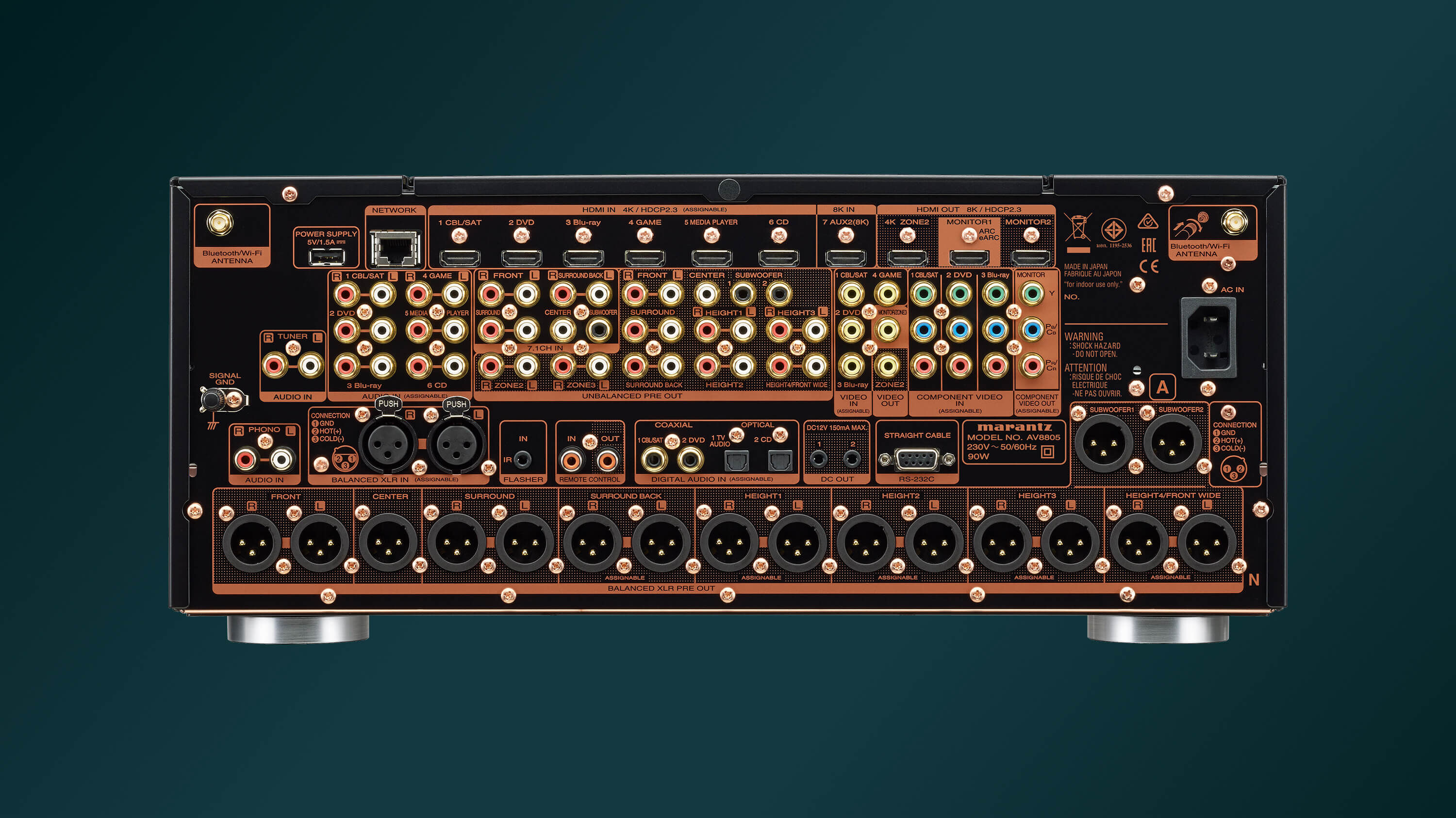 AV8805A - Premium 13.2 Channel Pre-Amplifier and Processor Powered