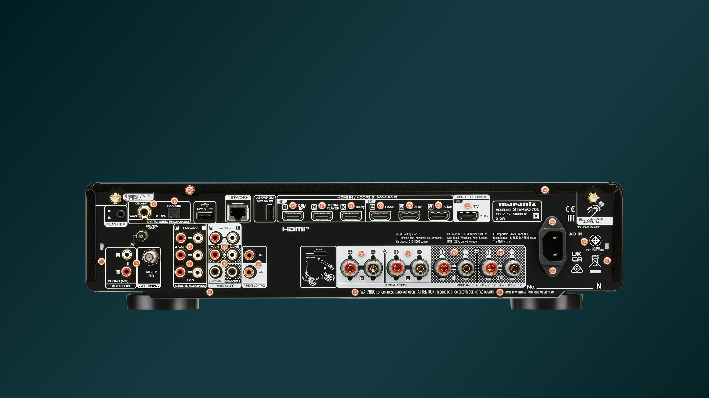 STEREO 70s - Slimline Stereo Receiver Powered by HEOS™ with 75W