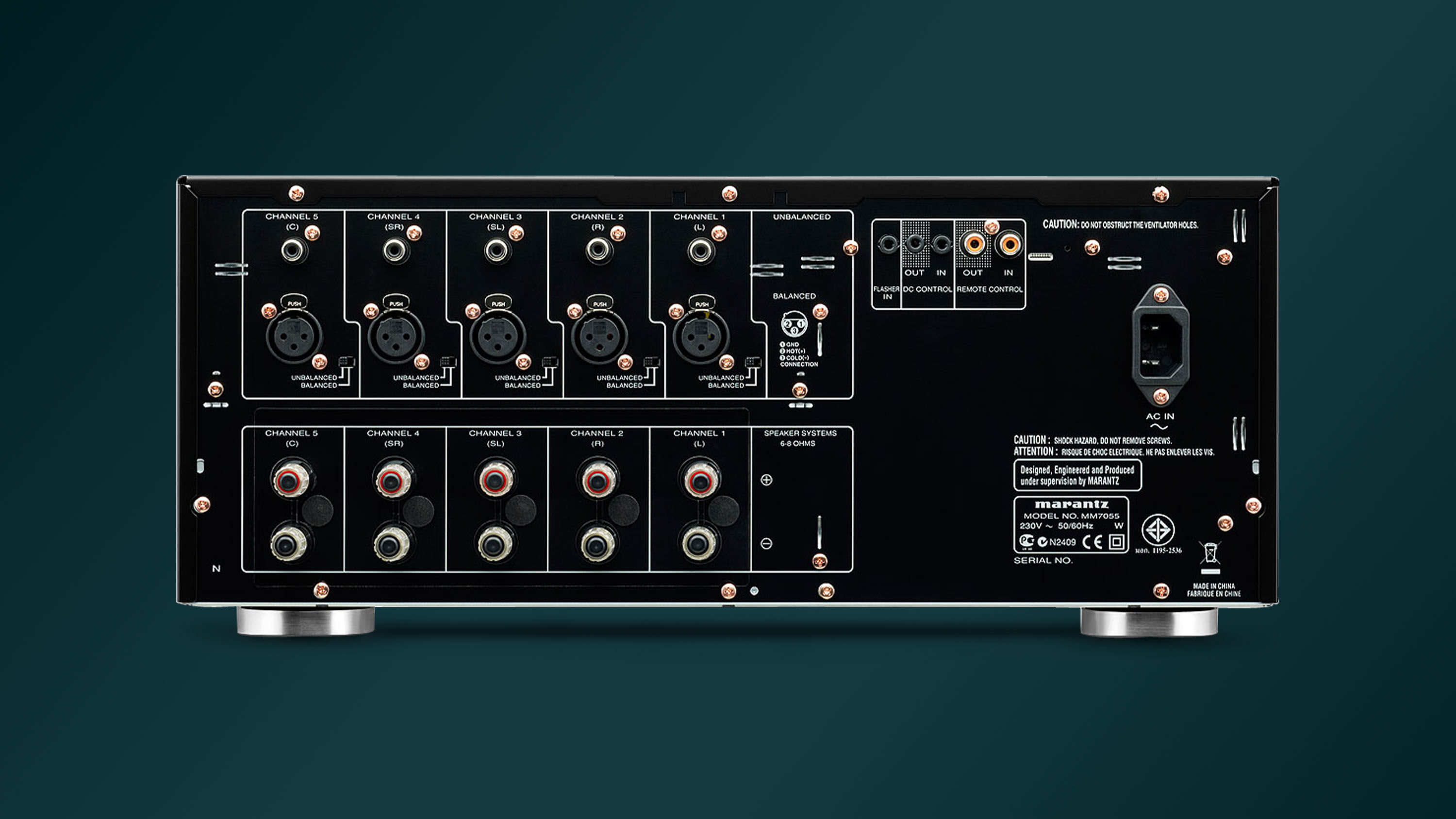 MM7055 - 5 Channel Power Amplifier with 140W | Marantz - Global
