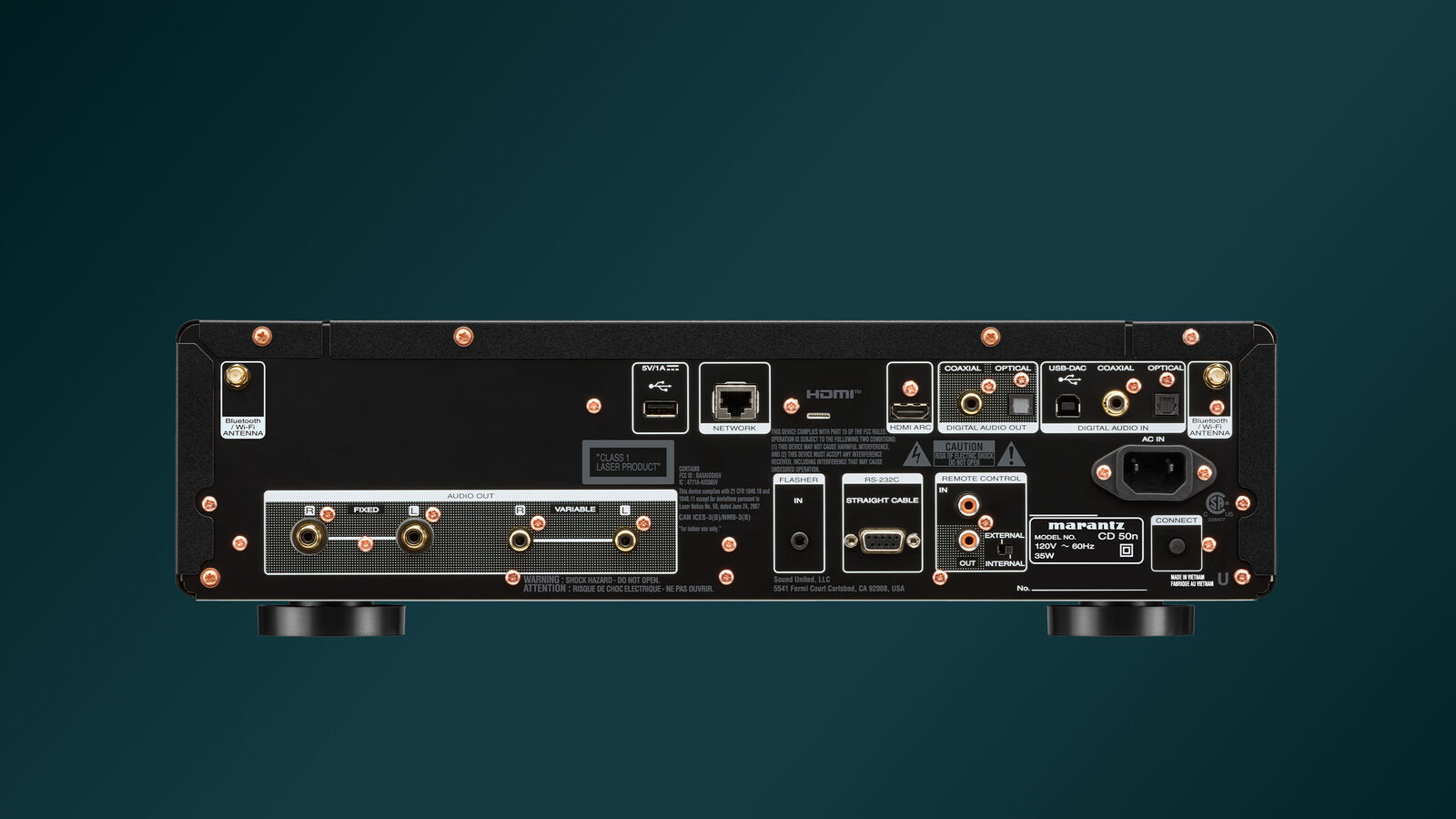 Marantz CD 50n back panel connections