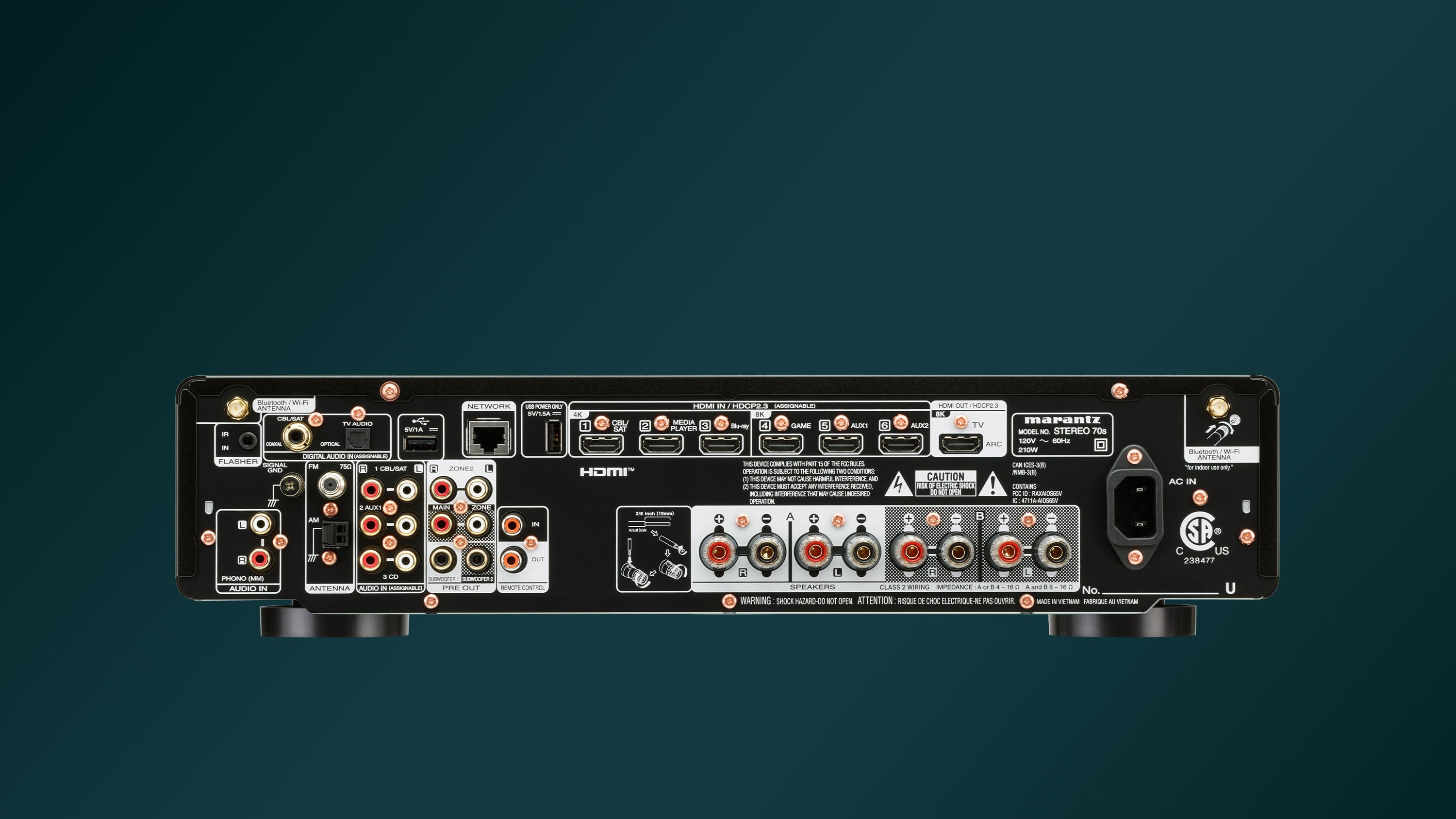STEREO 70s - Slimline Stereo Receiver Powered by HEOS™ with 75W