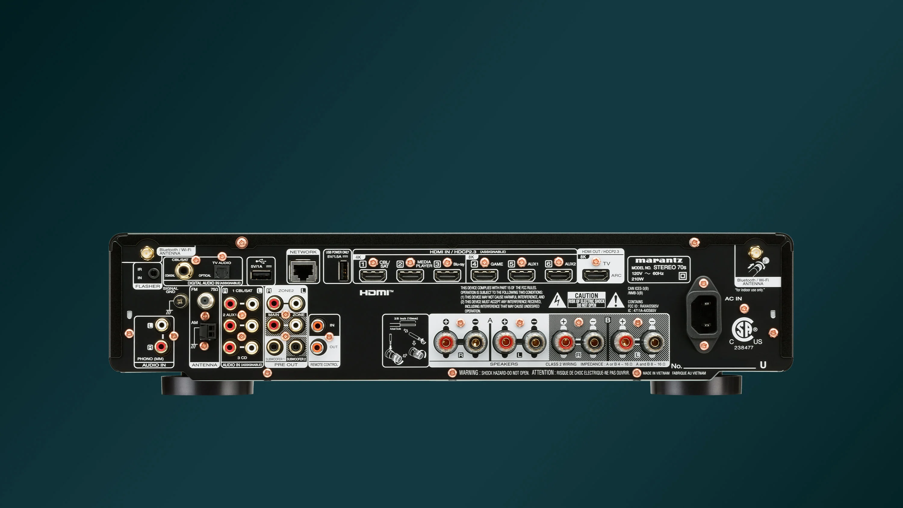 Marantz STEREO 70s rear connections, US model