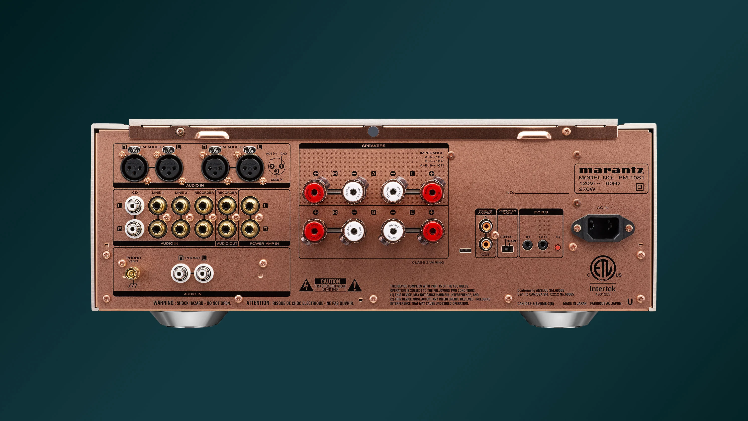 Marantz PM-10 rear connections, US model
