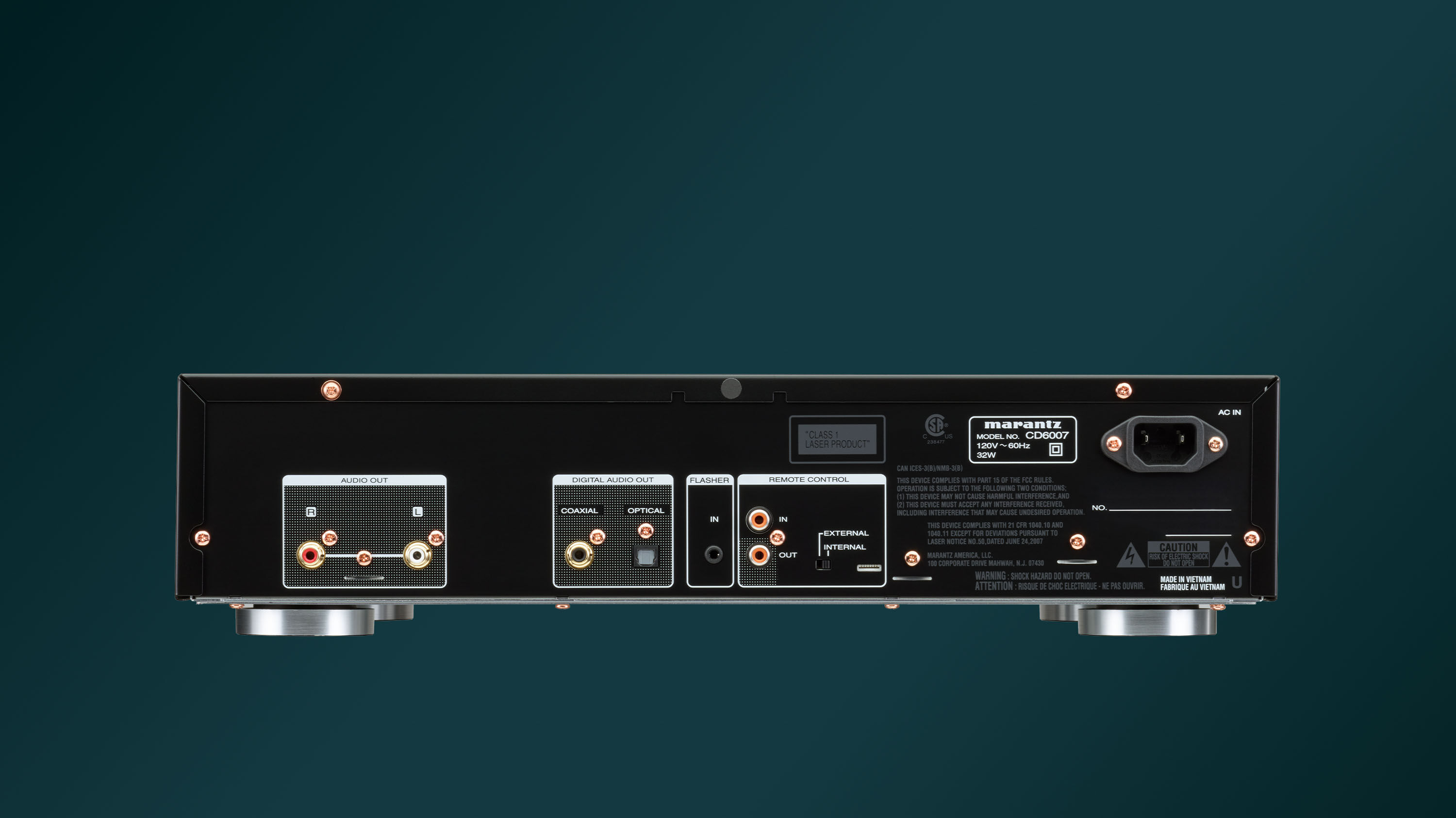 Marantz CD6007 rear connections, US model