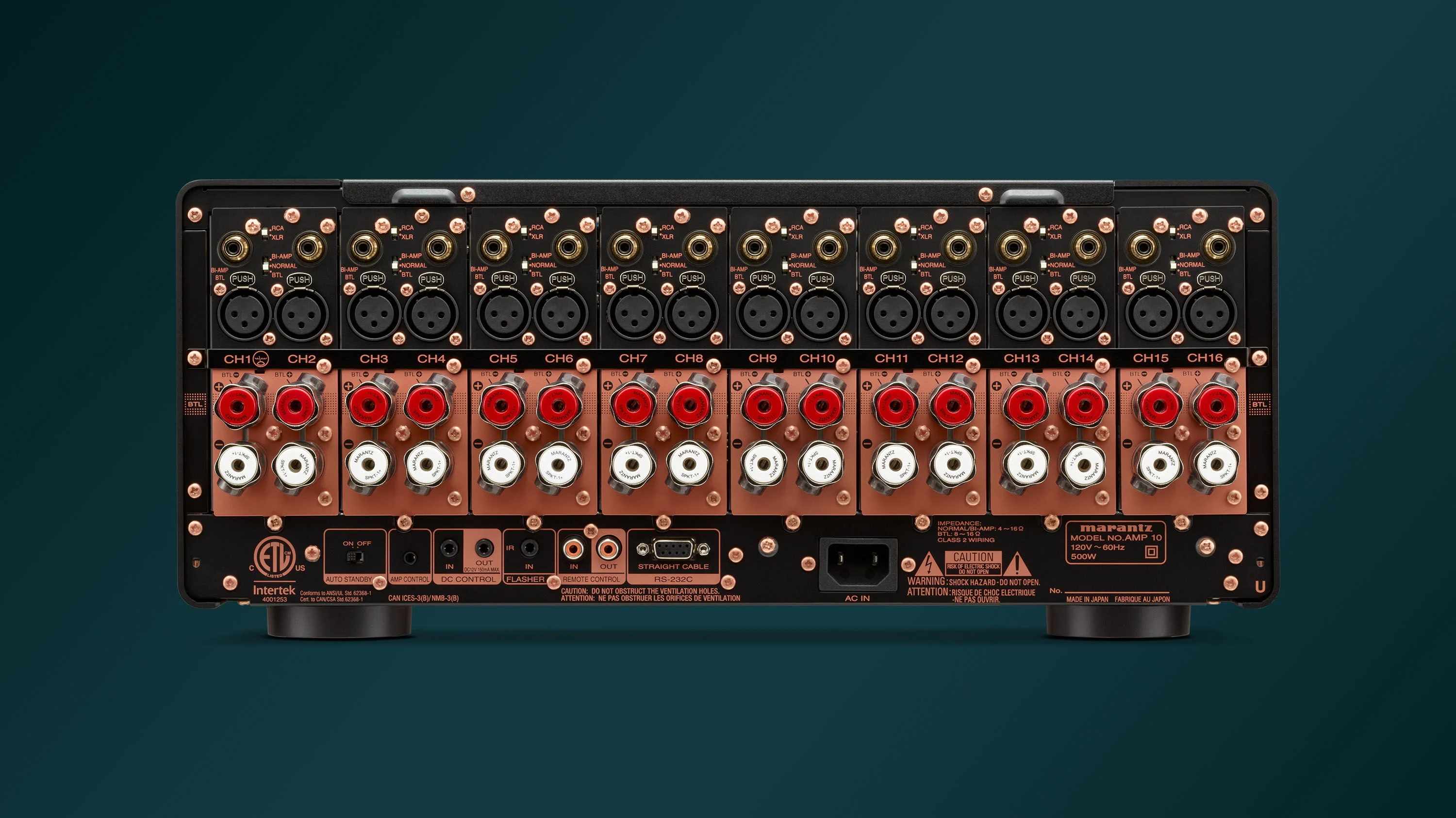 Marantz AMP 10 rear connections, US model