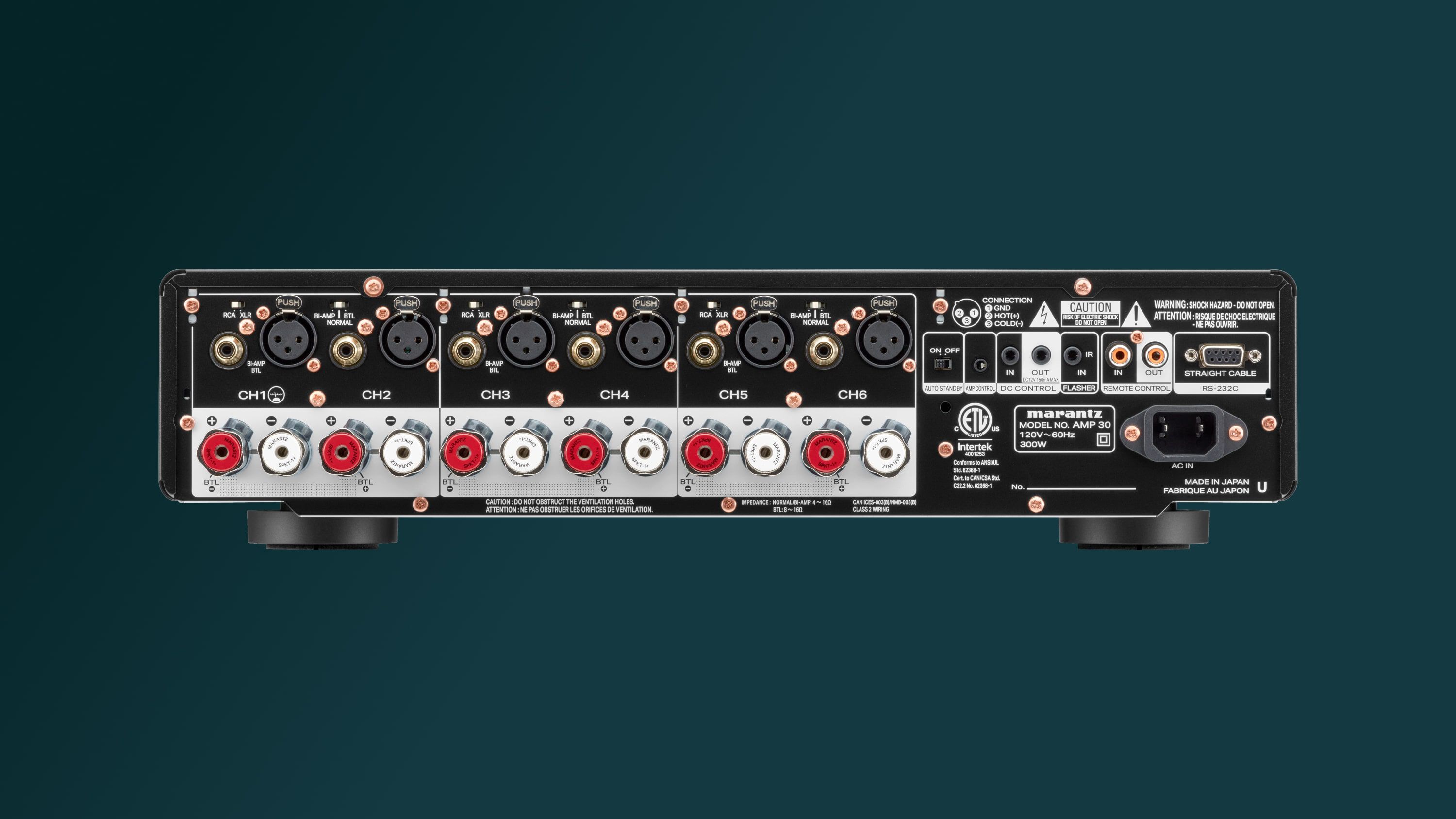 AMP 30 - 6-Channel Power Amplifier with 200 Watts and Exclusive