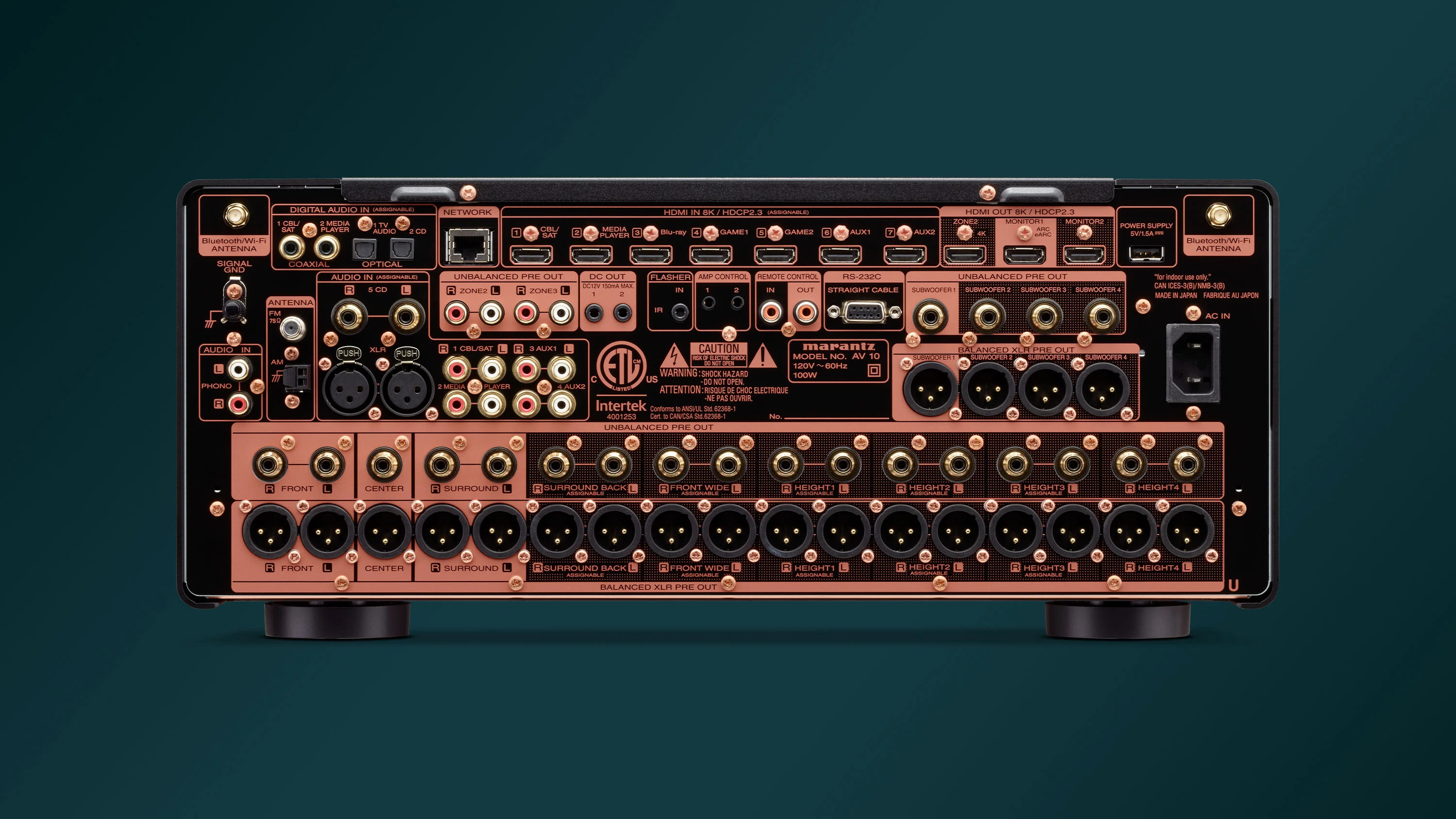 Marantz AV 10 rear connections, US model