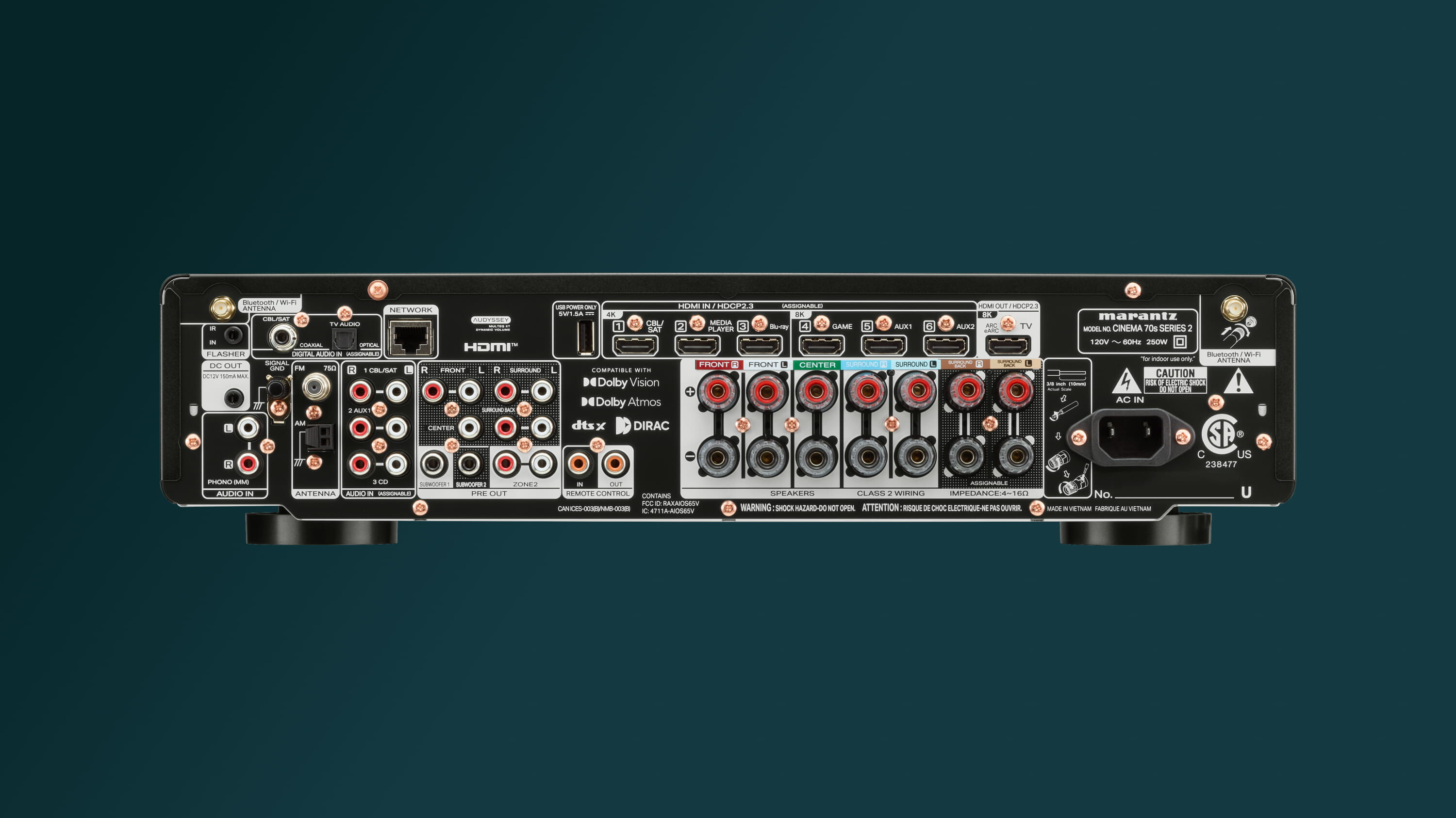 CINEMA 70s SERIES 2 - 7.2-Channel Slimline AV Receiver with Dolby