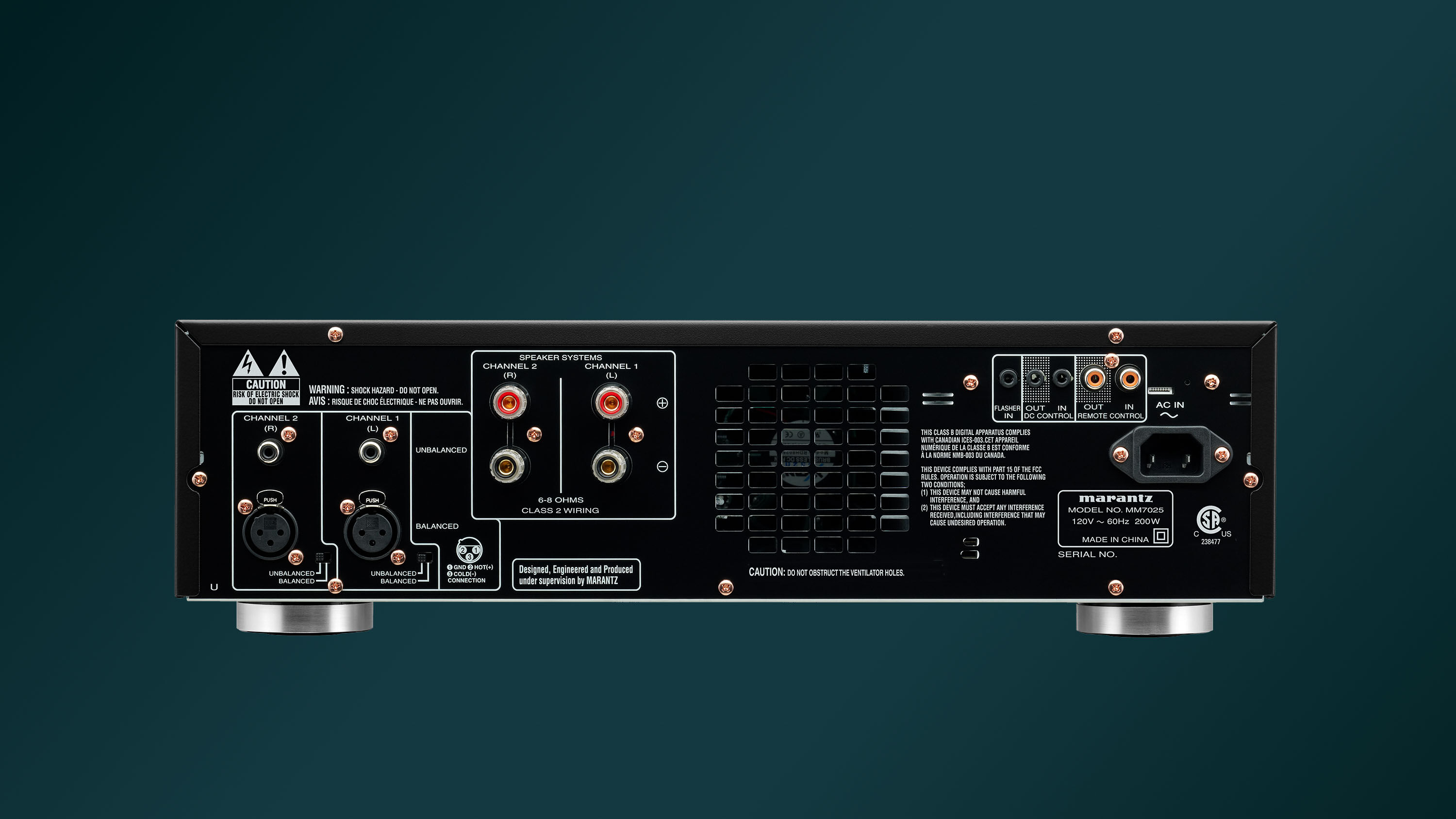 MM7025 - 2 Channel Power Amplifier with 140W | Marantz - United States