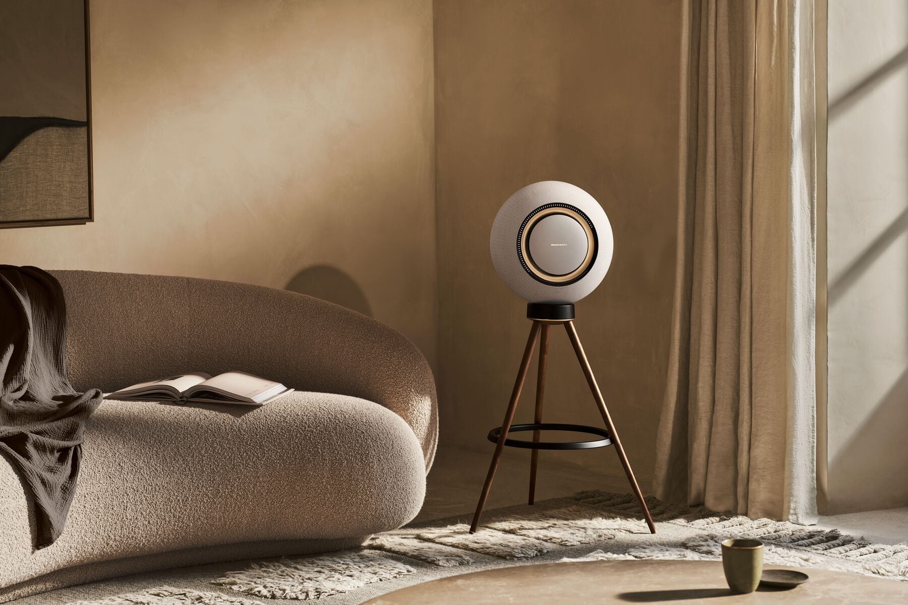 Marantz Horizon Tripod — American Walnut — Tripod Lifestyle